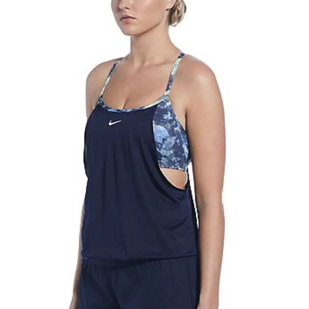 Nike Layered Tankini Swim Top